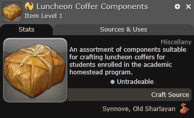 ffxiv luncheon coffer components.